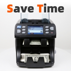 BS-2080B Fast & Accurate 1+1 Pocket Currency Sorter with Dual CIS SN Code Recording & Optional Built-in Printer