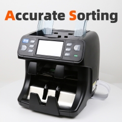 BS-2080B Fast & Accurate 1+1 Pocket Currency Sorter with Dual CIS SN Code Recording & Optional Built-in Printer