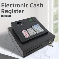 ECR-137 All in One POS Cash Register 2.8 Inch Display Mini Desktop Cashier With 58mm Receipt Printer RS232 USB Port