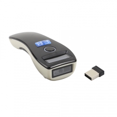 HBS-600B Portable 2D Wireless Barcode Scanner with OLED Display High Speed Decoding Handheld BT 2.4G Barcode Reader