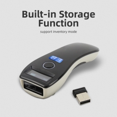 HBS-600B Portable 2D Wireless Barcode Scanner with OLED Display High Speed Decoding Handheld BT 2.4G Barcode Reader