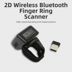 HBS-680 2D Wireless BT Finger Ring Barcode Scanner Portable Mini QR Code Reader for POS Inventory Warehouse