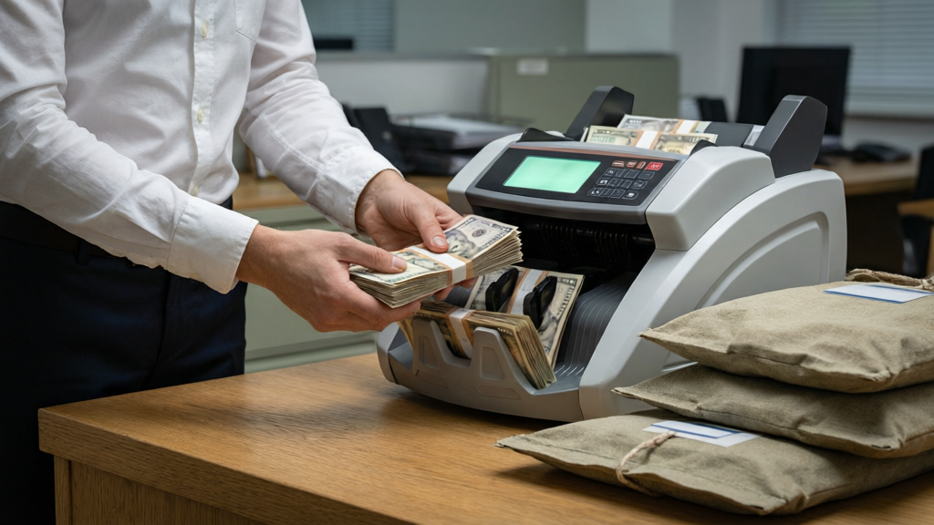Cash office end of day reconciliation