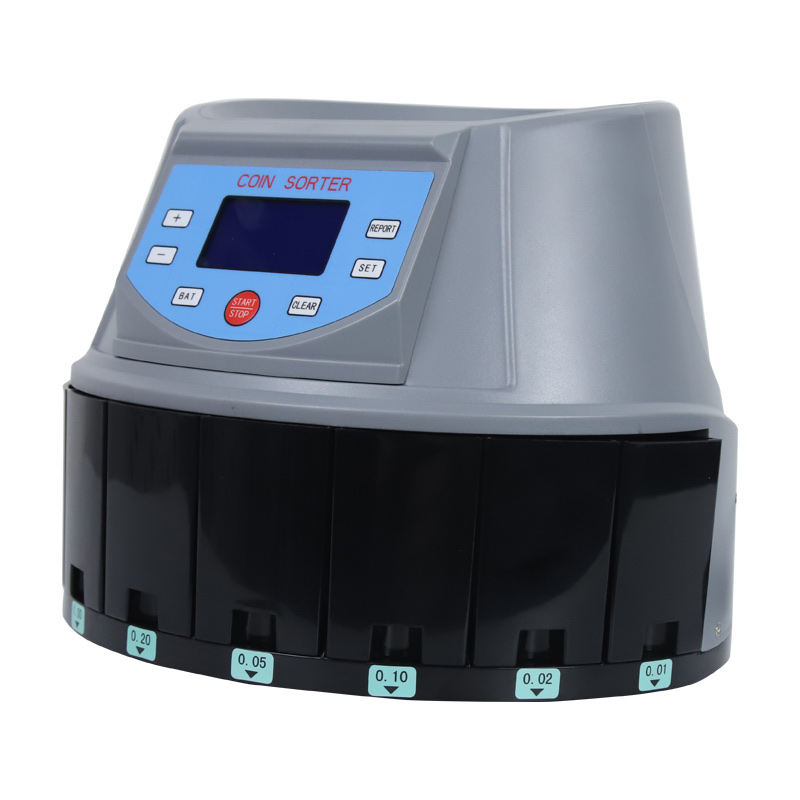 CS-5505 coin counting machine with LCD panel and denomination tube ring